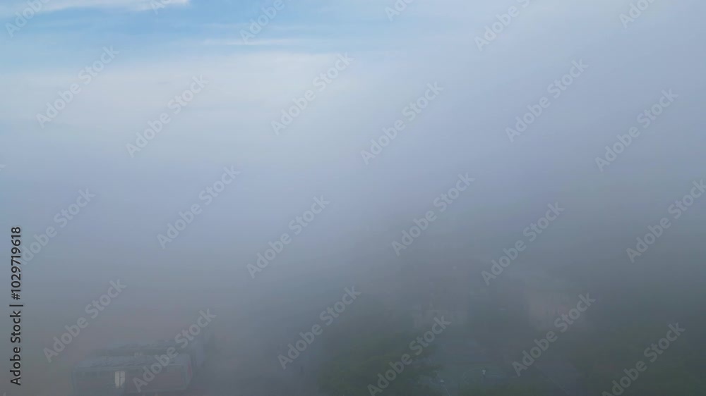 fog over the shore line
