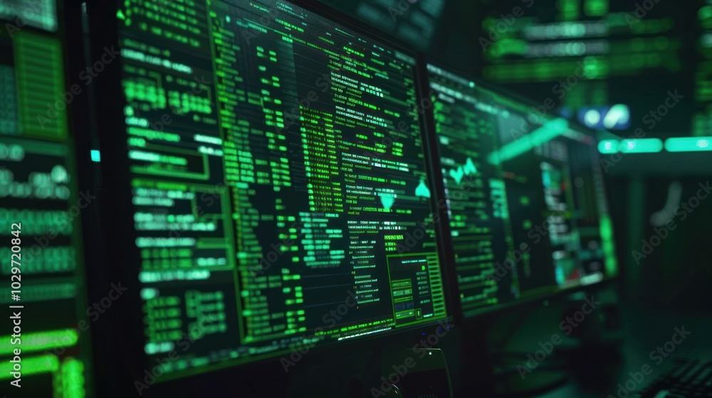 Green Code on Multiple Monitors Green Code on Multiple Monitors