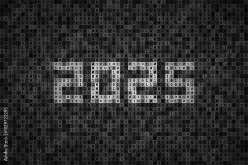 Number 2025 over binary code made from 0 and 1 symbols