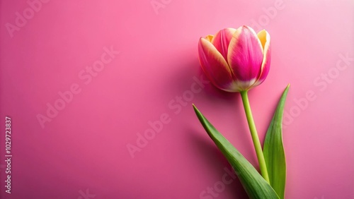 Wallpaper Mural Tulip flower on pink background, perfect for a cheerful wallpaper, tulip, flower, pink, background, vibrant, wallpaper Torontodigital.ca
