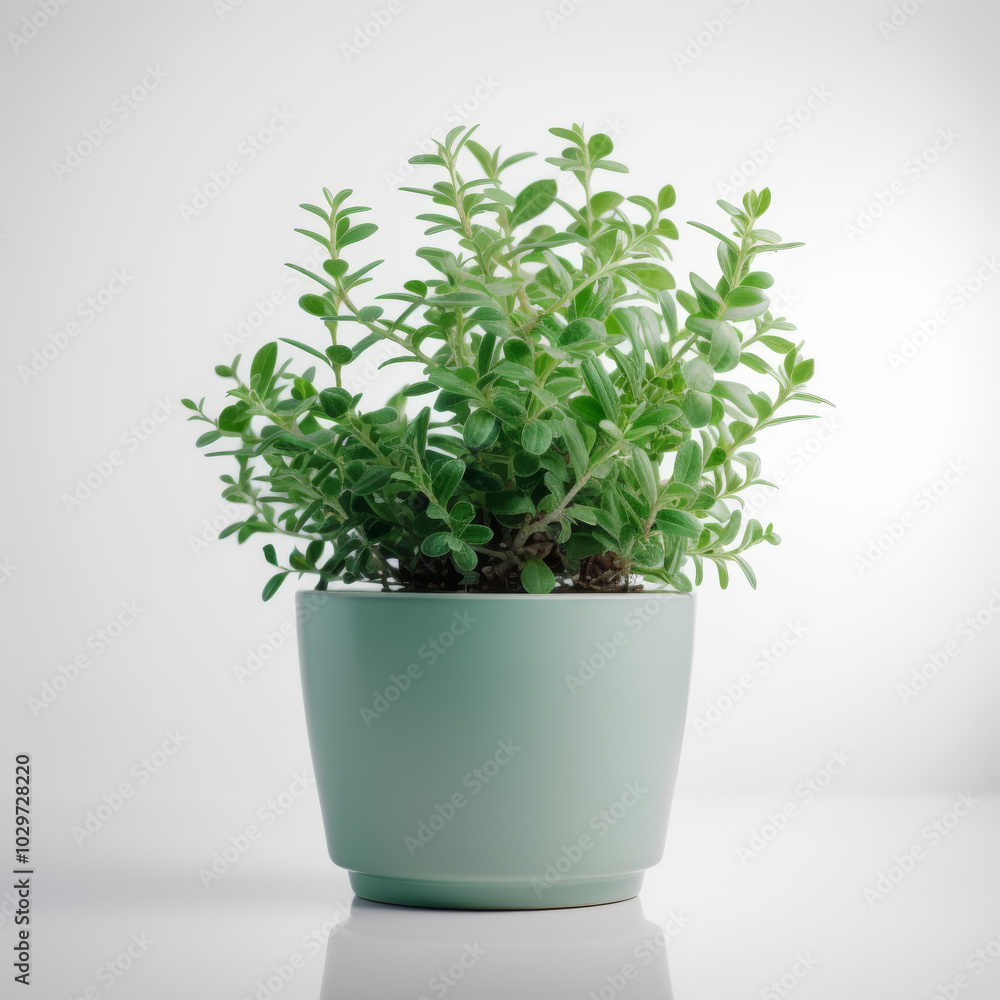 Lush Green Potted Plant in Mint-colored Pot for Indoor Decor and Home Office Use, Decorative Houseplant Lush Green Potted Plant in Mint-colored Pot for Indoor Decor and Home Office Use, Decorative Houseplant