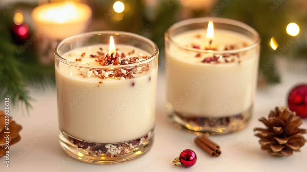 Elegant Christmas Candle with Warm Glow: A Festive Touch of Holiday Cheer with Soft Lighting and Holiday Spirit Elegant Christmas Candle with Warm Glow: A Festive Touch of Holiday Cheer with Soft Lighting and Holiday Spirit