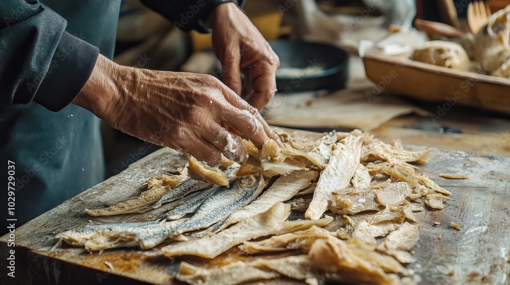 Preparing Dried Fish Preparing Dried Fish