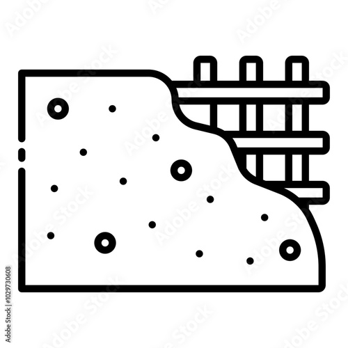 Concrete wall with rebar for construction structure.