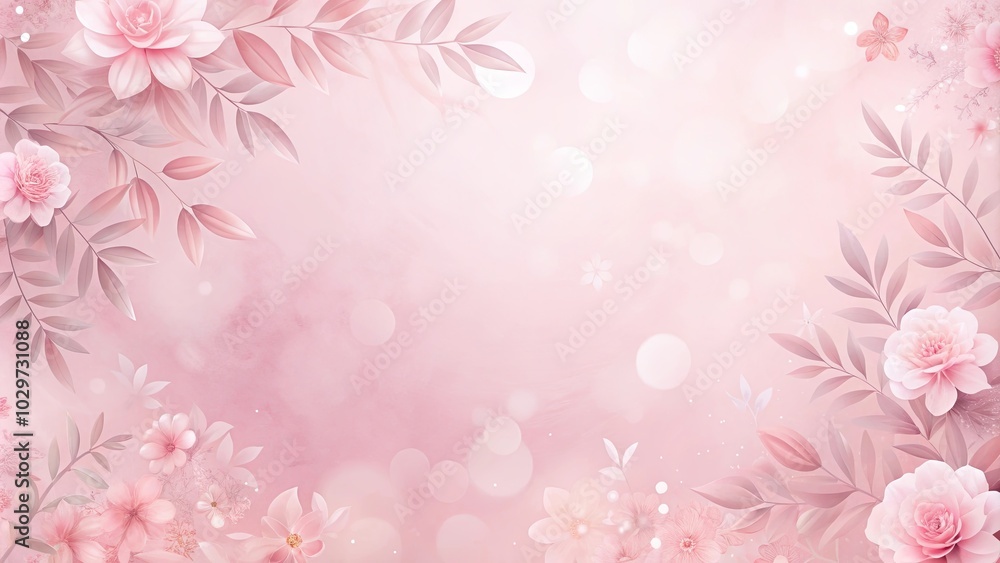 Pastel Blooms and Gentle Light Framing a Soft Pink Canvas Pastel Blooms and Gentle Light Framing a Soft Pink Canvas