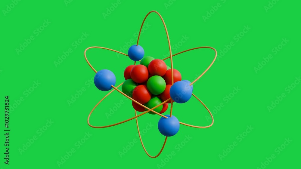 3d cartoon loop animation atom model nuclear energy icon illustration orbit spin element isolated on transparent alpha channel background 3d cartoon loop animation atom model nuclear energy icon illustration orbit spin element isolated on transparent alpha channel background