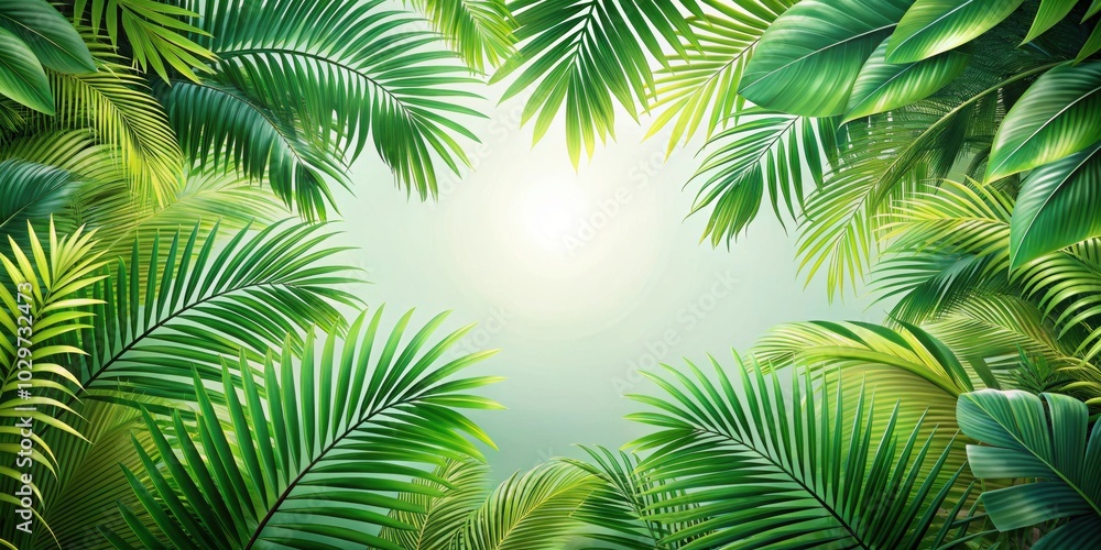 Tropical background of lush palm branches and leaves, perfect for a green summer vibe, tropical, background, palm, branches Tropical background of lush palm branches and leaves, perfect for a green summer vibe, tropical, background, palm, branches