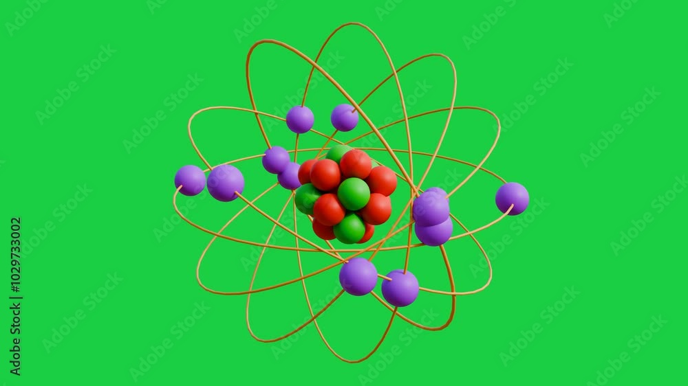 3d cartoon loop animation atom model nuclear energy icon illustration orbit spin element isolated on transparent alpha channel background 3d cartoon loop animation atom model nuclear energy icon illustration orbit spin element isolated on transparent alpha channel background