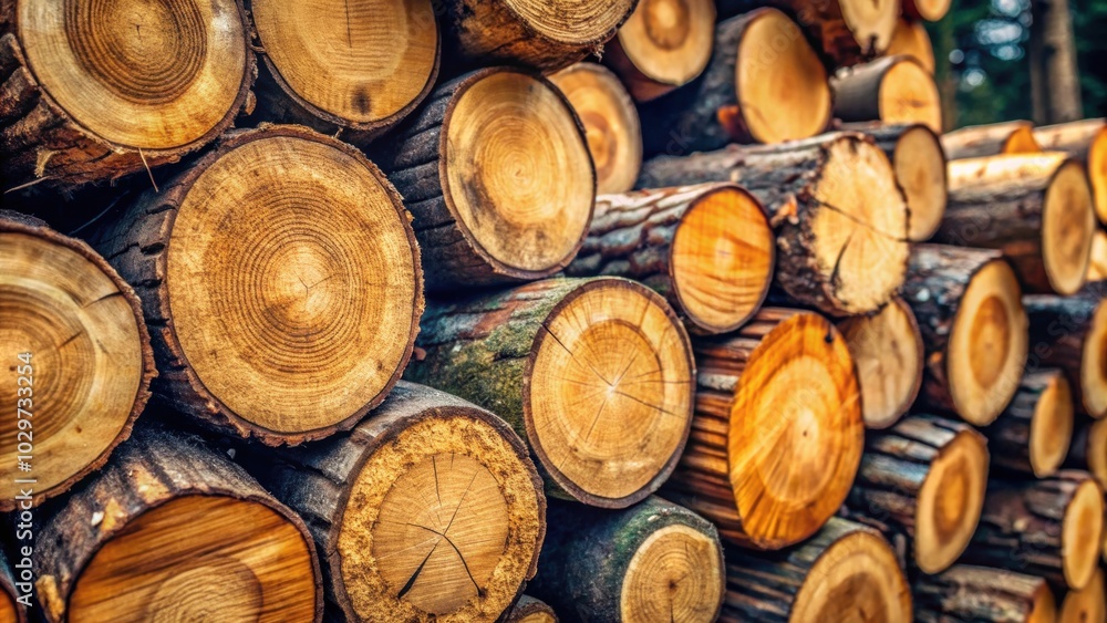 Close up view of a stack of wooden logs , timber, pile, firewood, stacked, natural, forestry, rustic, forest, chopped Close up view of a stack of wooden logs , timber, pile, firewood, stacked, natural, forestry, rustic, forest, chopped