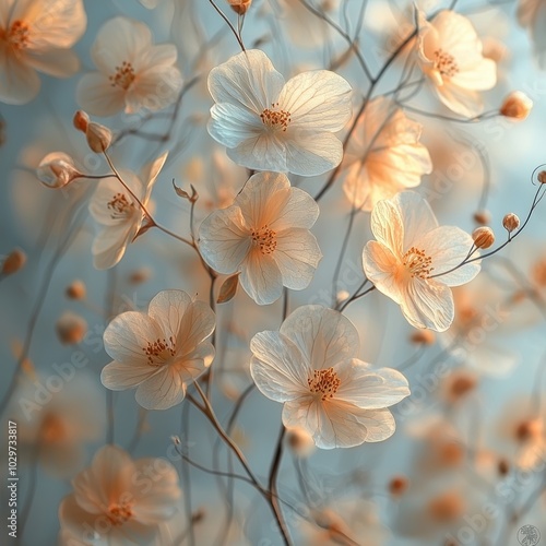 Delicate Blossoms Bathed in Soft Light