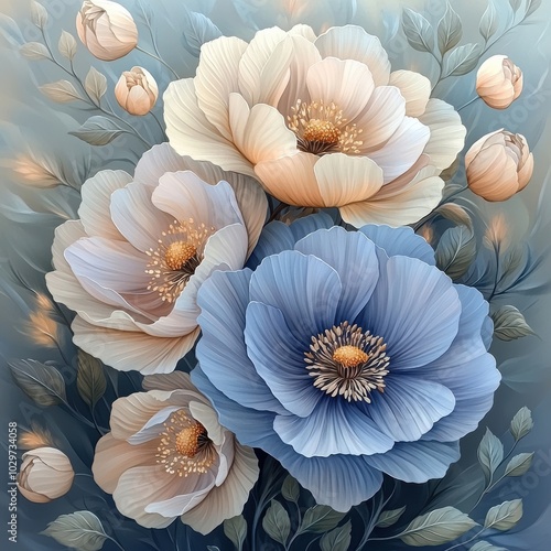 Elegant Floral Arrangement in Soft Pastel Colors