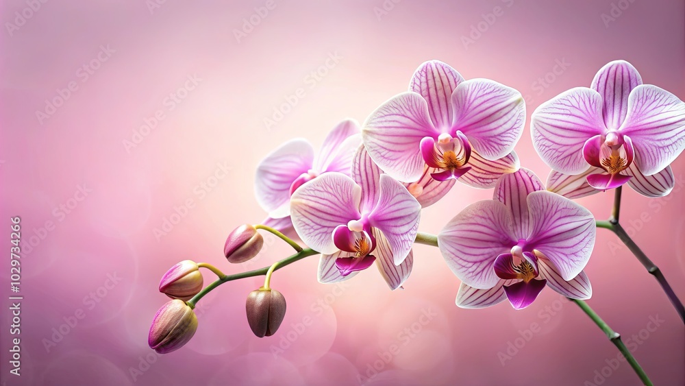 Obraz premium Delicate Orchid Bloom with Subtle Pink Hues and Soft Lighting