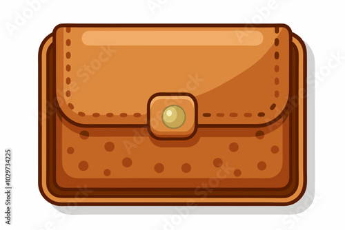 Leather wallet vector art and illustration