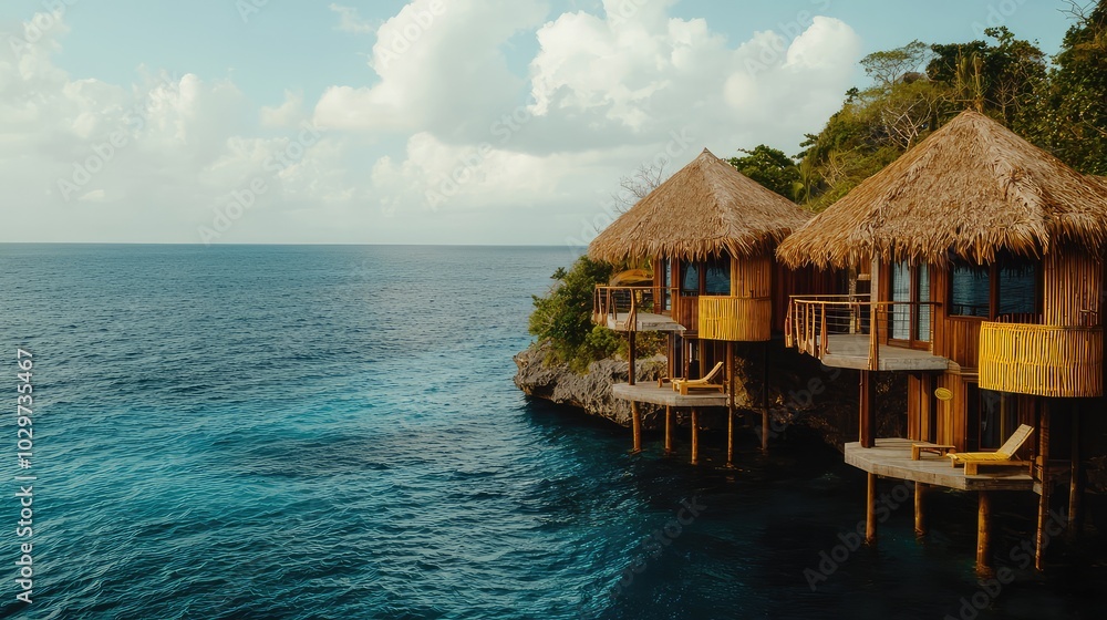 Serene Tropical Resort with Thatched Roof Villas Serene Tropical Resort with Thatched Roof Villas