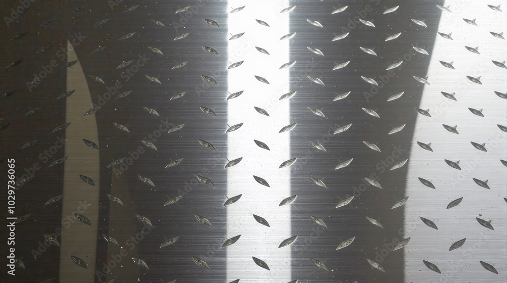 Fototapeta premium generative ai, Diamond Plate Metal Surface with Symmetrical Raised Patterns