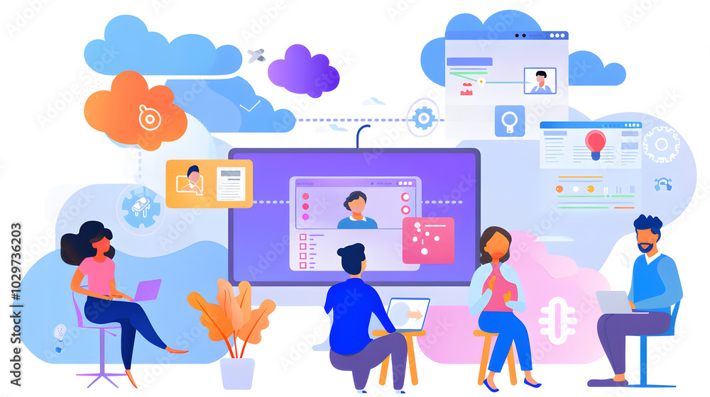 Obraz premium Virtualization Architecture Diagram: A detailed diagram illustrating
