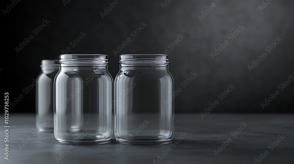 a couple of empty jars. a couple of empty jars.