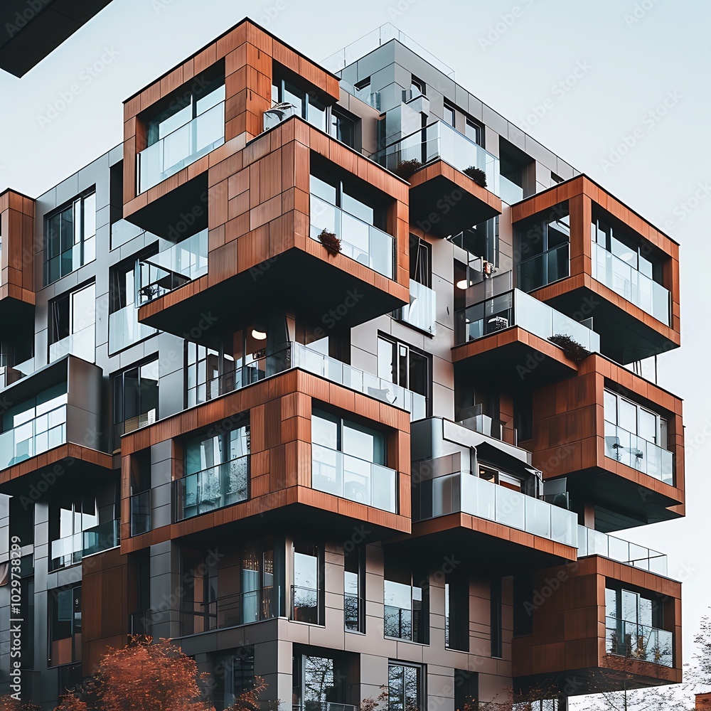 Modern apartment buildings on a sunny day with a blue sky. Modern apartment buildings on a sunny day with a blue sky.