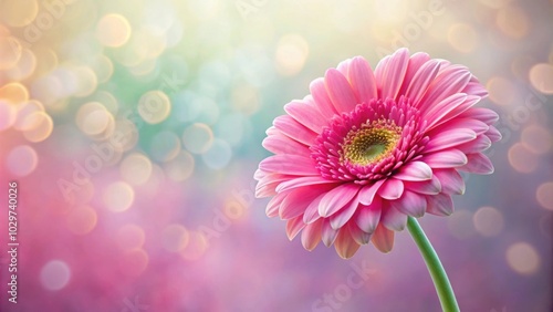 Vibrant pink gerbera daisy on soft pastel background, flowers, pink, gerbera, daisy, vibrant, pastel, colorful, petal, nature