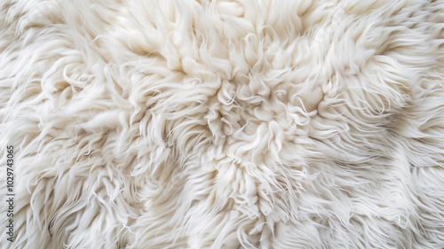 Soft Fluffy White Faux Fur Texture Background