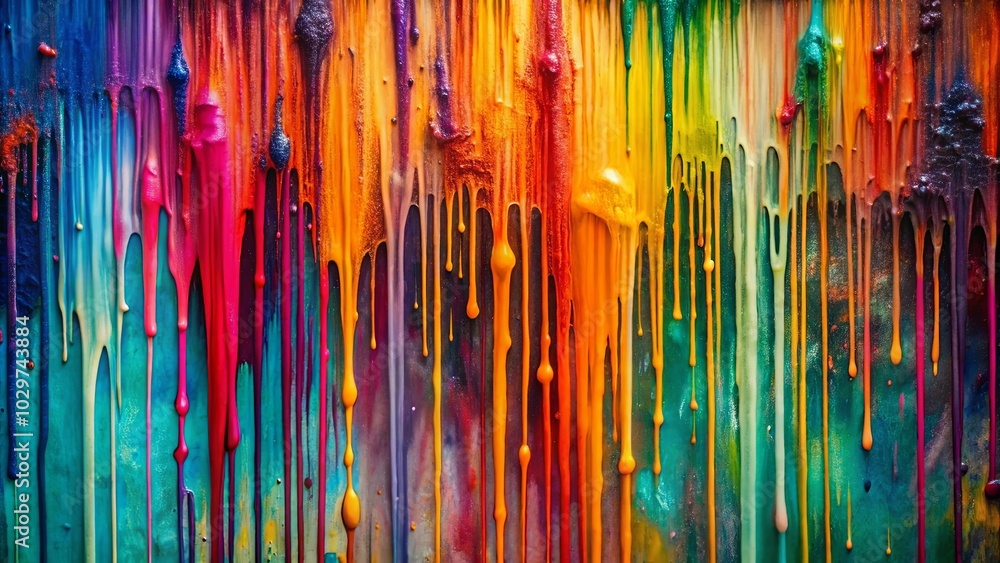 A Vibrant Cascade of Dripping Hues, A Symphony of Colors in Motion A Vibrant Cascade of Dripping Hues, A Symphony of Colors in Motion