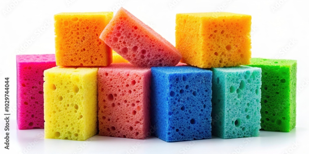 Colorful cleaning sponges in various bright hues , cleaning, sponges, colorful, vibrant, household, supplies, kitchen Colorful cleaning sponges in various bright hues , cleaning, sponges, colorful, vibrant, household, supplies, kitchen