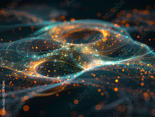 Futuristic digital background with blue tones