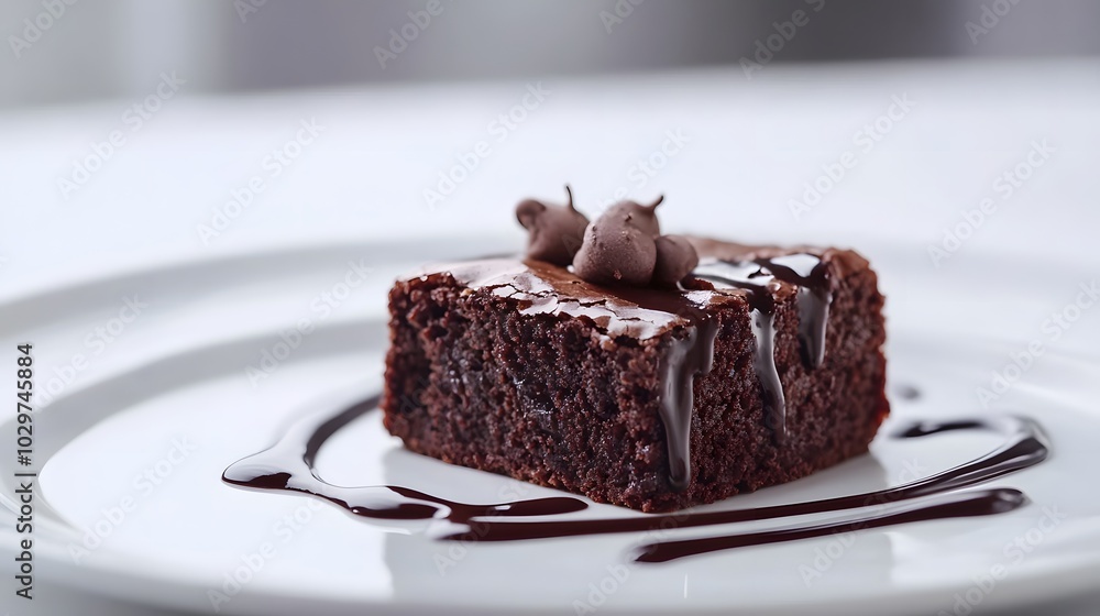 Decadent Chocolate Brownie with Glossy Finish Decadent Chocolate Brownie with Glossy Finish