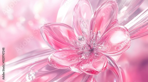 A delicate pink flower with intricate petals and a soft background, creating a serene and beautiful aesthetic.