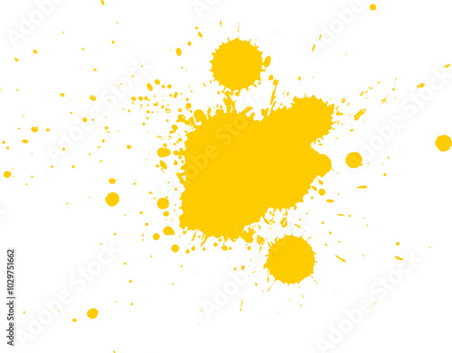 yellow watercolor brush dropped painting splash splatter