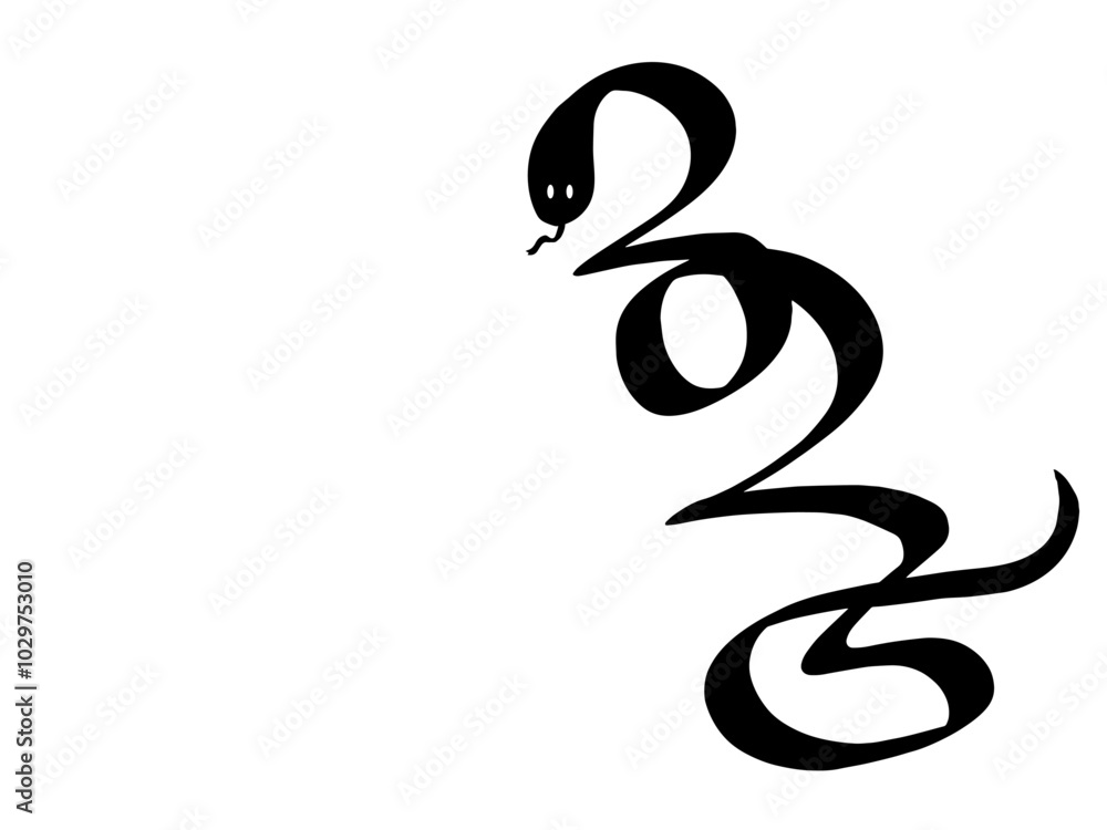 Obraz premium 巳年シンプルな年賀状