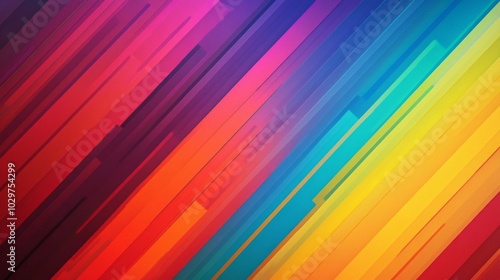 Abstract background multiple diagonal lines different colors are Rainbow striped modern