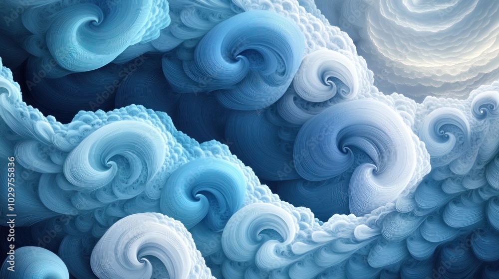 Abstract swirling blue and white pattern. Abstract swirling blue and white pattern.