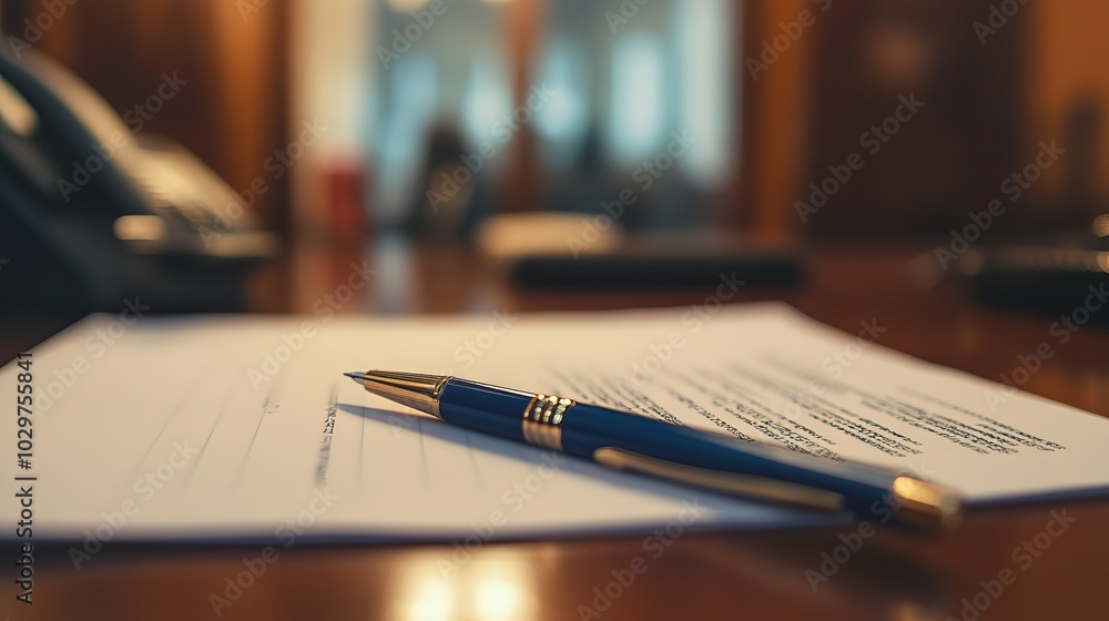 Pen and Paper on a Desk Pen and Paper on a Desk