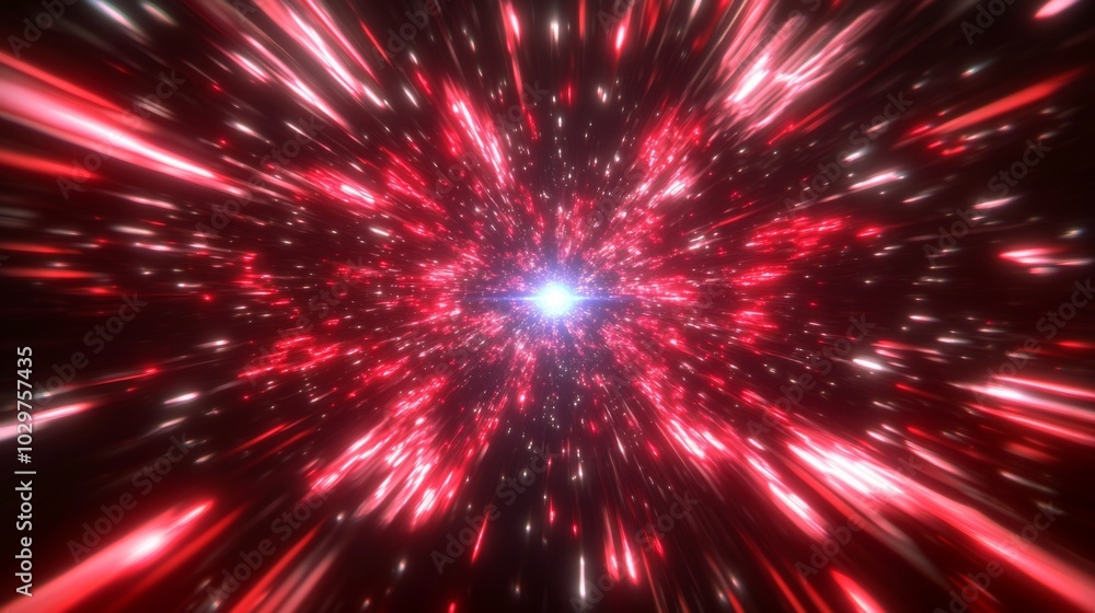 Digital art piece that appears to be burst In hyperspace, a circular Digital art piece that appears to be burst In hyperspace, a circular