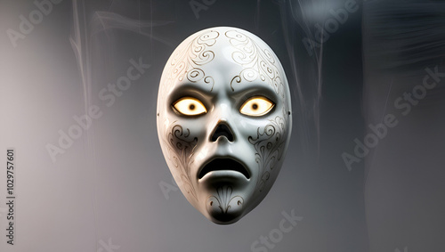 Ghost mask transparent background, ghost mask, dangerful mask