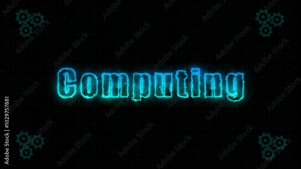 Neon Glow: Computing Text Line Animation on Gear Background – Dynamic Motion Graphic for Futuristic Design, Modern UI, Digital Displays, and Creative Visual Effects. Neon Glow: Computing Text Line Animation on Gear Background – Dynamic Motion Graphic for Futuristic Design, Modern UI, Digital Displays, and Creative Visual Effects.