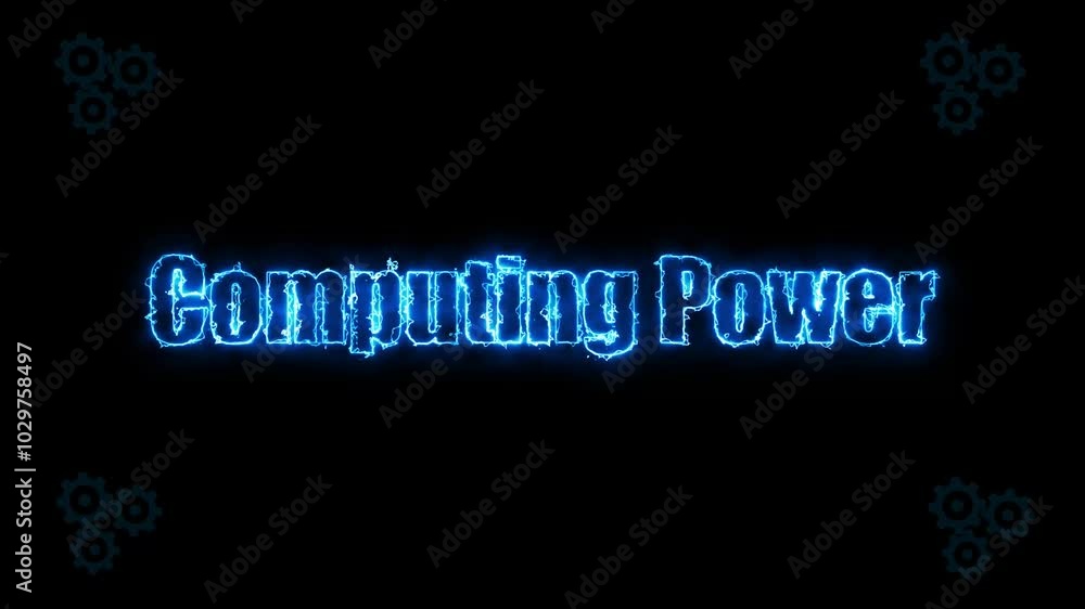 Neon Glow: Computing Power Text Line Animation on Gear Black Background – Dynamic Motion Graphic for Futuristic Design, Modern UI, Digital Displays, and Creative Visual Effects. Neon Glow: Computing Power Text Line Animation on Gear Black Background – Dynamic Motion Graphic for Futuristic Design, Modern UI, Digital Displays, and Creative Visual Effects.