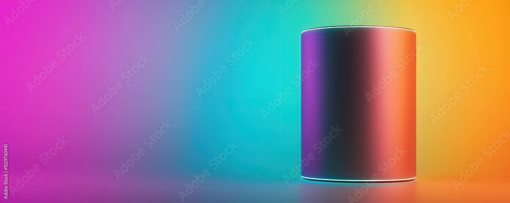 Fototapeta premium Product with holographic projections, featuring light patterns or text elements that hover around or reflect off the product, 3D illustration