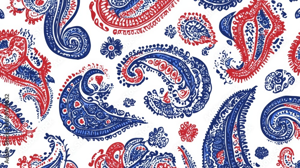 Seamless pattern paisley design made up various shapes Seamless pattern paisley design made up various shapes