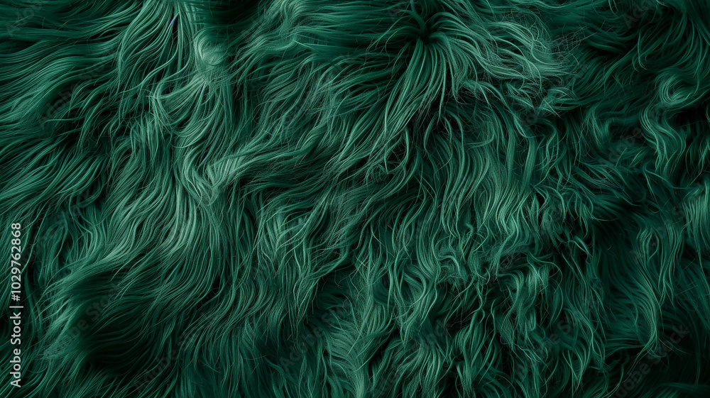 Obraz premium Soft Fluffy Green Faux Fur Texture Background 