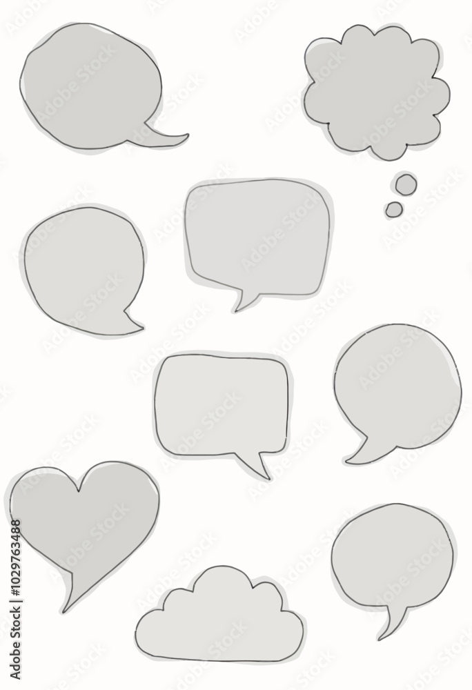 Charming Hand-Drawn Sticker Collection: Colorful Speech Bubbles and Gray Frames for Custom Labels
Charming Hand-Drawn Sticker Collection: Colorful Speech Bubbles and Gray Frames for Custom Labels