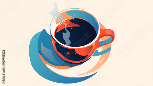 Cartoon artistic coffee illustration
