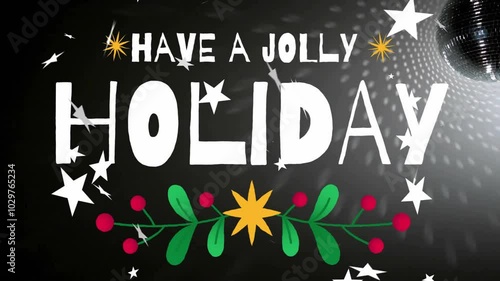 Wallpaper Mural Animation of have a jolly holiday text over stars falling Torontodigital.ca