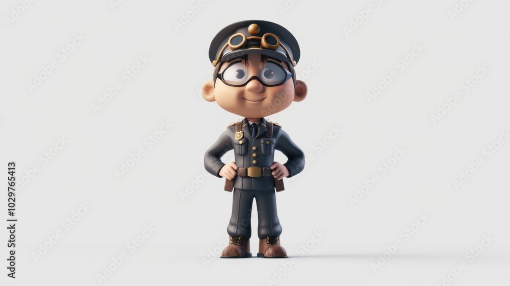 Smiling Cartoon Police Officer Smiling Cartoon Police Officer