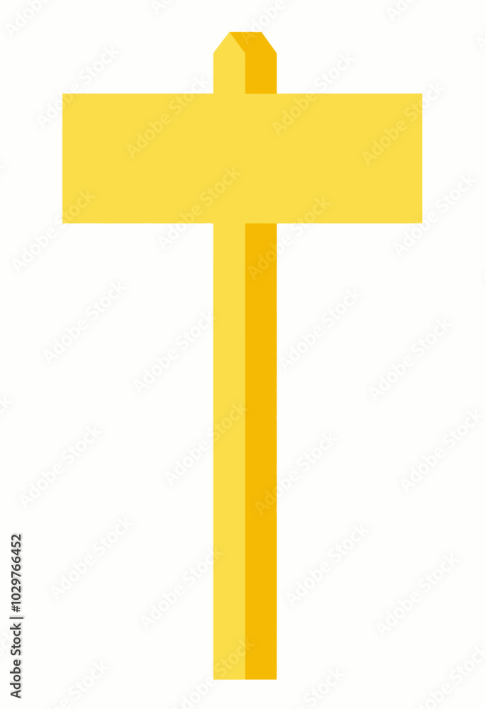 Blank Yellow Signpost: Ideal for Creative Projects, Road Maps, and Signage Blank Yellow Signpost: Ideal for Creative Projects, Road Maps, and Signage