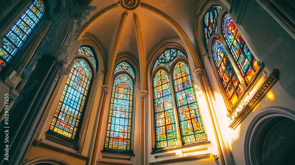 Fototapeta premium Stained Glass Windows in a Church