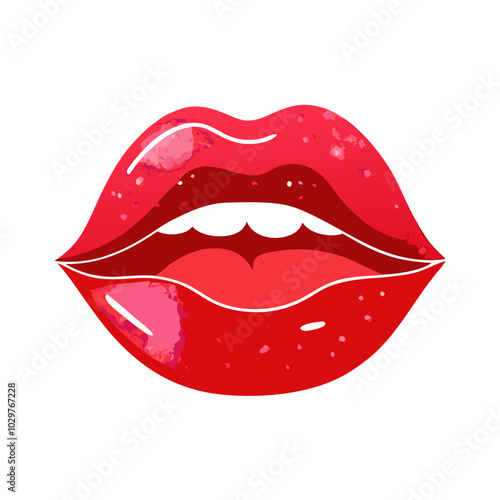 Lips Watercolor Painting