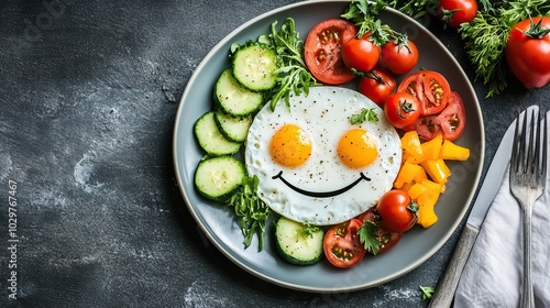 Smiling Fried Egg Breakfast