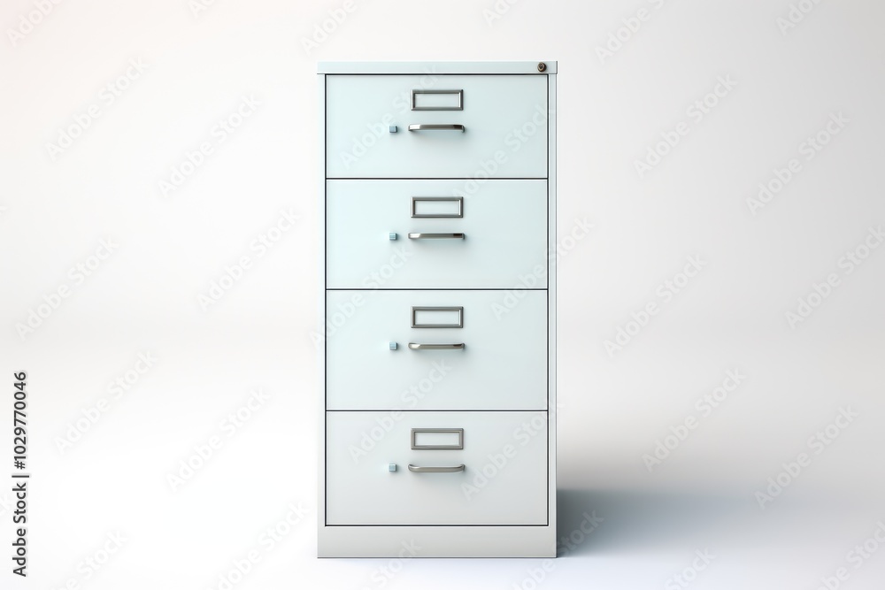 White File Cabinet on a Neutral Background White File Cabinet on a Neutral Background